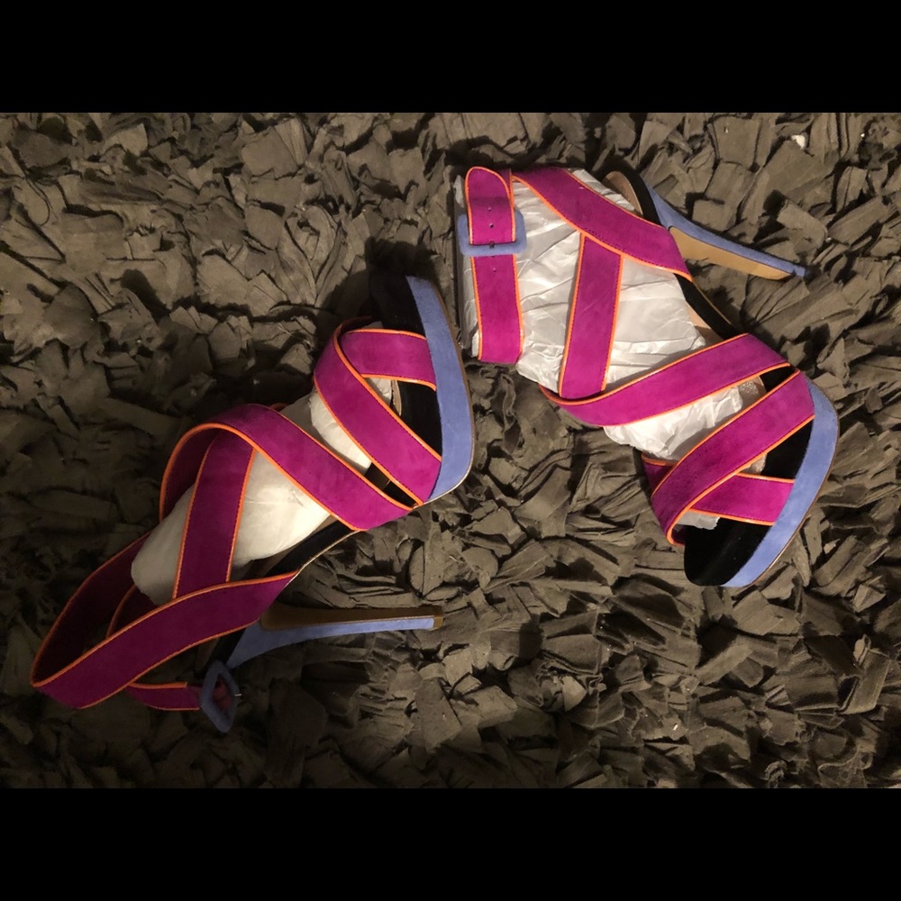 Jessica Simpson multi-color platform heels